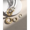 3 Pairs 14K Gold Filled Huggie Hoops - Hypoallergenic Chunky Small Hoop Earrings for Sensitive Ears - 3 of 4