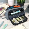 Wrapables Large Capacity Pencil Case, Portable Pencil Pouch for Stationery Office Supplies, Black - 4 of 4