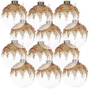 Dexmalle Set of 12 Glass Decorative Hanging Ball Christmas Tree Ornaments - 1 of 4