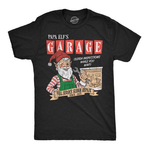 Мужские футболки Crazy Dog T-Shirts, Inc. Mens Funny T Shirts Papa Elfs Garage Sarcastic Christmas Graphic Novelty Mechanic Tee For Men - Crazy Dog Men's T Shirt Gift For Christmas Black XL