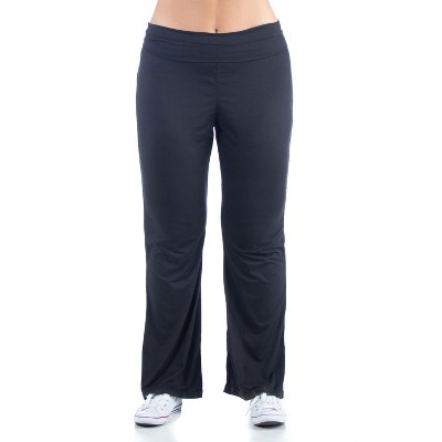 24seven Comfort Apparel Black Bell Bottom Foldover Waist Plus Size  Sweatpants : Target