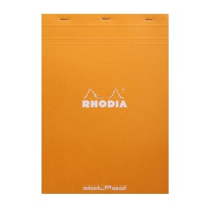 Rhodia Staplebound Notepad - Dot grid 80 sheets - 8 1/4 x 11 3/4 - Orange cover - 1 of 3