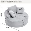 RISOKEYS Round Sofa Bed - Memory Foam Sectional Couches for Living Room, Cloud Couch with Three Pillows - 3 of 4