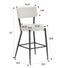 CAVINAS 24.8" Modern Dining Chairs,Set of 2/4,Teddy Fabric Counter Stools for Dining Room,Bar Stools with Round Seat,Dining Furniture Chair - 3 of 4