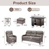 Belord Patio Furniture Set with 6-INCH Extra Thick Cushion, 7 Pieces Patio Furniture Set with Firepit Table, Swivel Chair, Couch, Side Table, Ottoman - 4 of 4