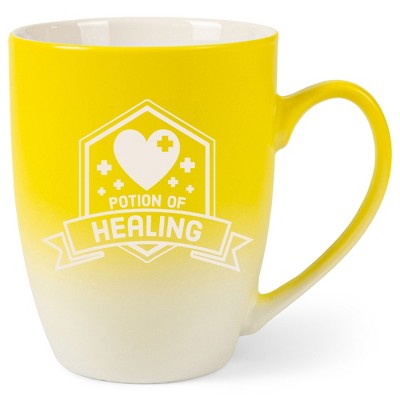 100 North Magic Potion 10 Ounce Yellow and White Two Toned Ombre, Comfortably Fits Your Hands, Ceramic Tea Coffee Cup Mug, Potion of Healing