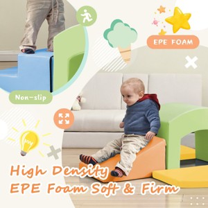 Baofuwish Colorful Safe Soft Zone Single-Tunnel Foam Climber for Kids,Indoor Lightweight Play Equipment with Slide Stairs and Ramp,Soft Foam Playset - 1 of 4