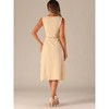 Allegra K Women's Crew Neck Ruched Casual A-line Midi Sleeveless Tank Dress - 3 of 4