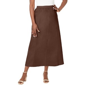 Jessica London Women's Plus Size Stretch Denim Jegging Skirt - 1 of 4