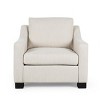 Upholstered Club Armchair With Swoop Arm,Fabric Living Room Chair With Thick Back And Cushion,Birch Wood Legs Fabric Armchair-Cuddlewood - 2 of 4