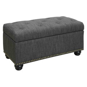 7Th Avenue Storage Ottoman - Gray Fabric - Johar Furniture