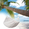 Unique Bargains Double Hammock with Stick White 102.36" Length 1 Pc - 2 of 3