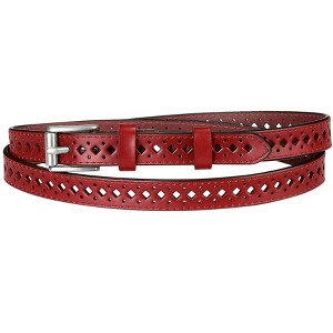 INSPIRE CHIC Women's Skinny Faux Leather Hollow-out Thin Waist Belts 0.7 inches Width - 1 of 4