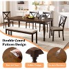AMERLIFE Farmhouse 6-Piece Dining Table Set, Solid Wood Table, 4 Upholstered Chairs and Bench - 4 of 4