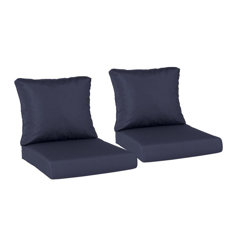 AOODOR Outdoor Chair Cushions Set of 2, 24"x24",  Outdoor Deep Seat Cushions with Handle & Adjustable Straps, 1 of 8
