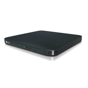 LG 8x Portable External DVD/RW Drive - Black (SP80) - 1 of 3