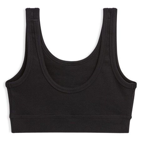 Tomboyx Essentials Soft Bra, Organic Cotton Rib Scoop-neck, Wireless No- padding Low Impact, For Women Plus-size Inclusive (xs-6x) Black X Large :  Target