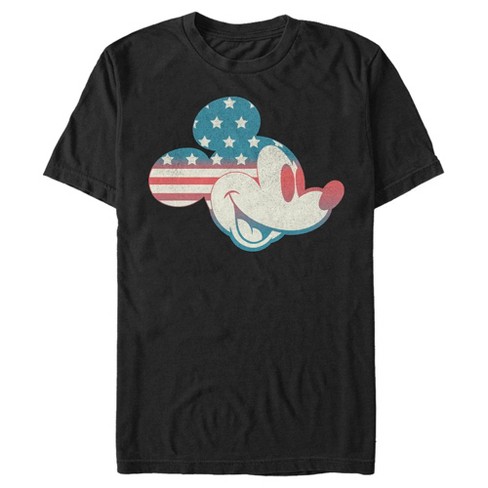 Men's Mickey & Friends Fourth Of July Mickey Mouse Face T-shirt - Black ...