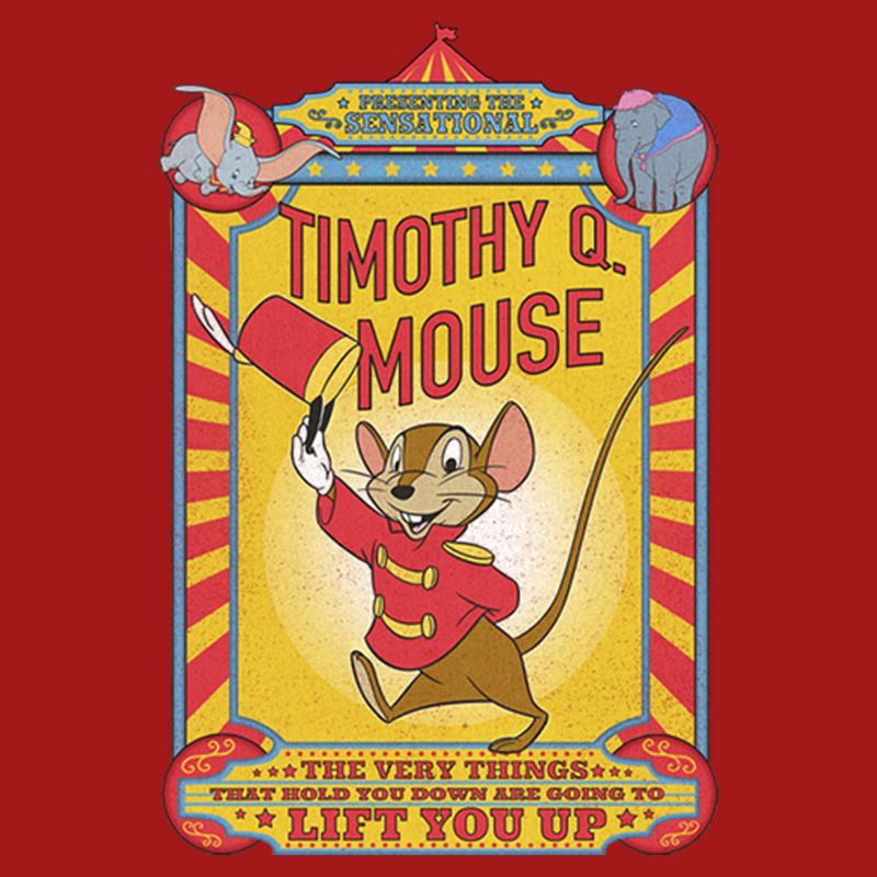 Junior's Women Dumbo Timothy Q. Mouse Circus Poster T-Shirt, 2 of 5