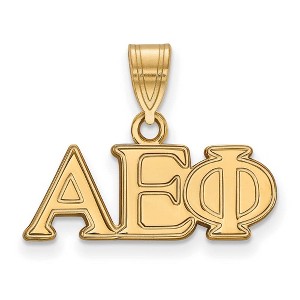 Black Bow Jewelry 14k Yellow Gold Plated Sterling Silver Alpha Epsilon Phi Greek Life Medium Pendant - 1 of 3