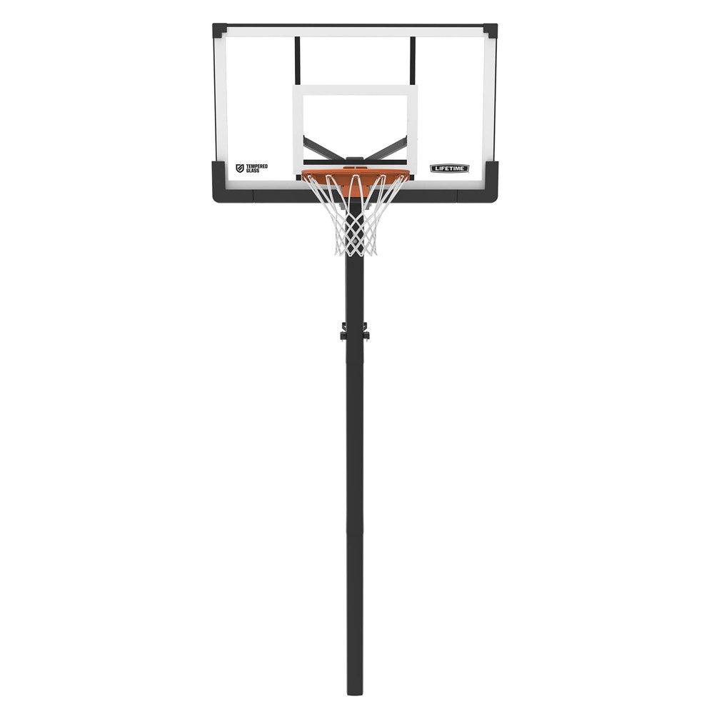 Lifetime Adjustable In Ground 54" Basketball Hoop - Clear/White/Black