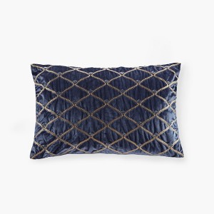 Kumasinova 22"/20"/18" Decorative Pillows for Bed,Hand-Beaded Velvet Couch Pillows with 100% Goose Feather Insert,Bed Pillows for Home Decor - 1 of 4