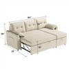 AMERLIFE Sectional Sofa with Double Storage Chaise,Reversible Pull Out Couch for Living Room - 3 of 4