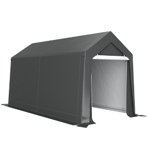 Outsunny 7' x 12' Outdoor Shed, Waterproof and Heavy Duty Portable Shed for Bike, Motorcycle Garden Tools - 1 of 4