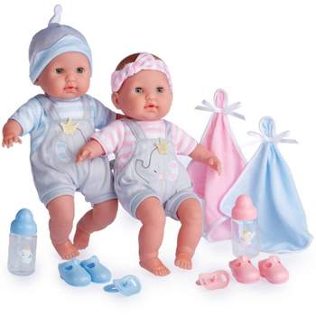 JC Toys Berenguer Boutique Twins 15" Soft Body Baby Doll Open/Close Eyes