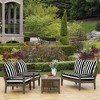 ARDEN Outdoor Deep Seat Cushion Set, 22 in x 24 in, Weather-Proof, Rain-Proof, Fade Resistant Patio Cushion Black Cabana Stripe - 3 of 4