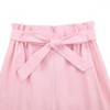 Girls High Waist Paperbag Pants Casual Fit Tapered Trousers with Pockets - 3 of 3