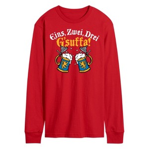 Men's - Instant Message - Eins Zwei Drei Gsuffa Oktoberfest Long Sleeve Graphic T-Shirt - 1 of 4