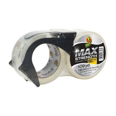Duck 2pk 1.88" x 54.6yd/Roll Max Strength Packing Tape with Dispenser