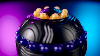 Atomix Black Sphere Puzzle Fidget Toy with Colorful Beads