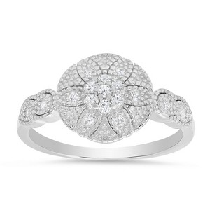 Sterling Silver Vintage Floral Ring - 1 of 3