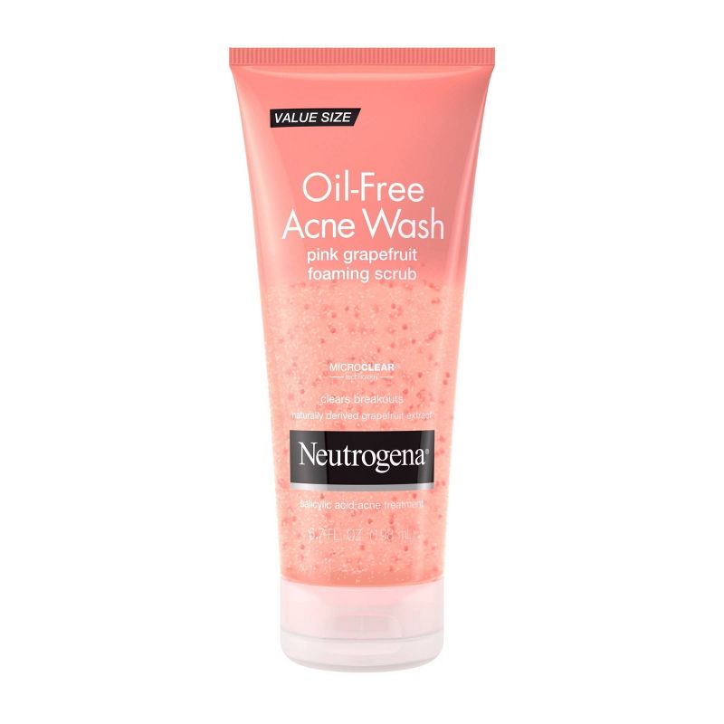 Neutrogena Oil Free Pink Grapefruit Acne Face Wash with Vitamin C for Breakouts - 6.7 fl oz, 1 of 12
