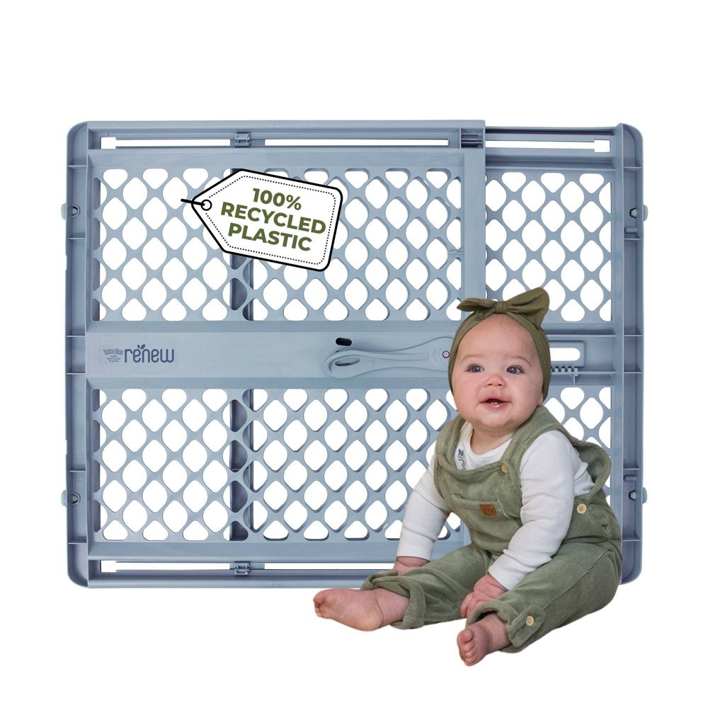 Toddleroo by North States Renew 100% Recycled Plastic Baby Gate 26"-42" - Slate Blue