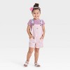 OshKosh B'gosh Toddler Girls' Heart Shortalls - Pink - 3 of 3