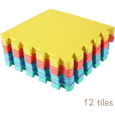 Multicolor Foam Interlocking Puzzle Floor Mat with Borders