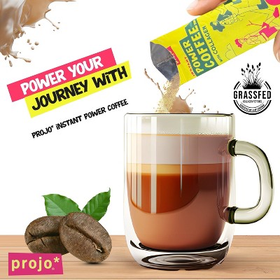 Projo Power Coffee with Collagen Vanilla Latte Medium Dark Roast Instant Coffee - 3.1oz/4ct