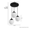 Hunter 12.75" Hepburn Ceiling Light Matte Black Finish - Glamorous 1920's Inspired Chandelier for Dining & Living Spaces - 4 of 4
