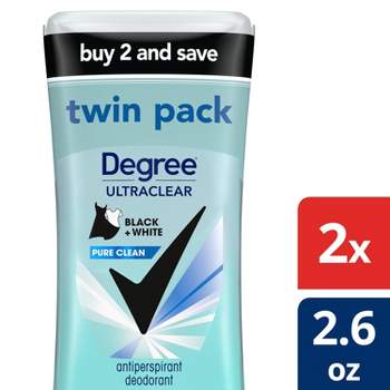 Degree Ultraclear Black + White Pure Clean 72-Hour Antiperspirant & Deodorant - 2.6oz/2pk