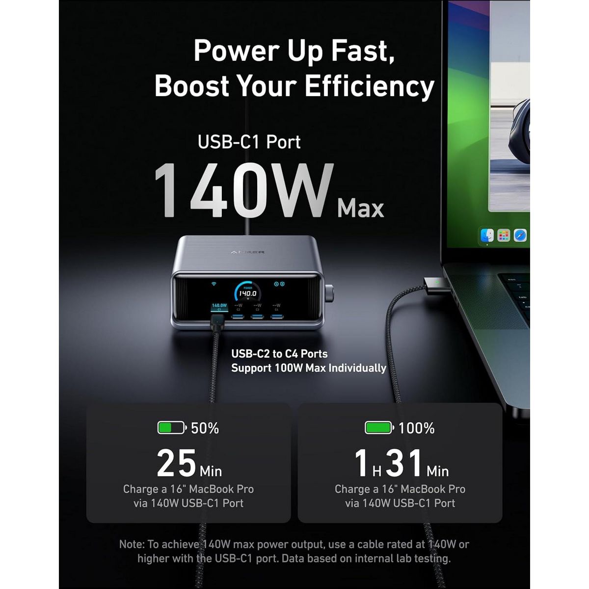 Anker Prime Charging Station, 250W 6-Port GaN USB C Charger - thumbnail 4