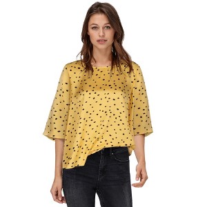 ellos Women's Plus Size Relaxed Wide Sleeve Blouse - 1 of 4