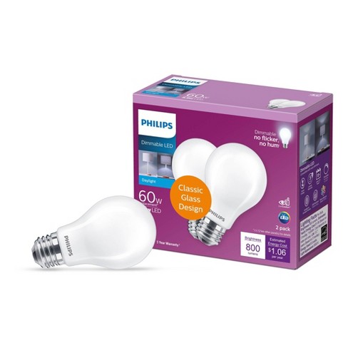 Philips Hue 2-pack White Ambiance A19 Medium Lumen Smart Bulb : Target