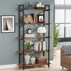 Hommoo 5-Tier Bookshelf, Industrial Bookcase - 1 of 4