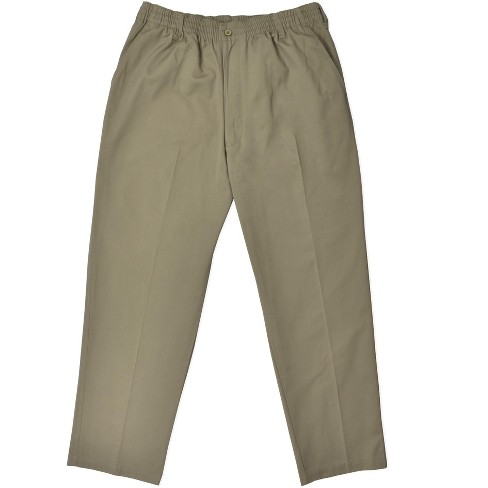 Men's Big Full Elastic Waist Pants by Falcon Bay | Khaki 48 x 30