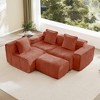 AENKYO Cloud-Like Boneless Loveseat, Soft Velvet Modular 2-Seater Sofa with No Assembly & Pillows, Modern Orange Floor Futon for Living Room - 4 of 4