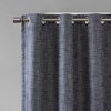 LIVN CO. Solid Heathered Blackout Grommet Top Single Curtain Panel, Navy 50x54" - 4 of 4