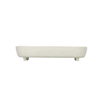Distressed Ball Footed Vanity Tray White Cast Iron by Foreside Home & Garden